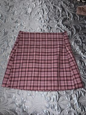 Momokrom pink plaid mini skirt